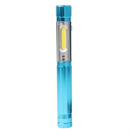 Superior Electric 988FL LED Flashlight Rechargeable Pocket Pen Style with Magnetic Clip & Base, Inspection Torch Top Light & Whole Room Side Light