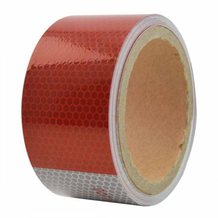 Superior Electric RVA1552 2 Inch x 15' ft High Visibility Conspicuity DOT-C2 Approved Reflective Safety Tape - 6 Inch Red / 6 Inch White - Automobile Vehicles, Trailers, Boats