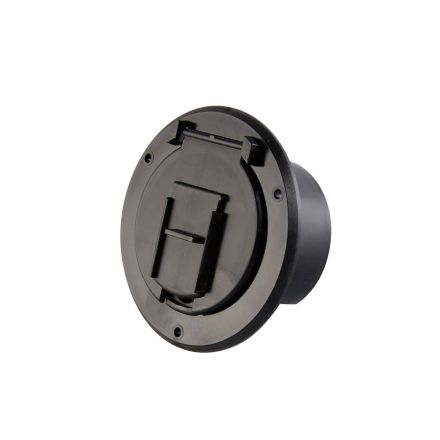 Superior Electric RVA1571 Basic Round Electric Cable Hatch with Back for 30 Amp Cord - Black