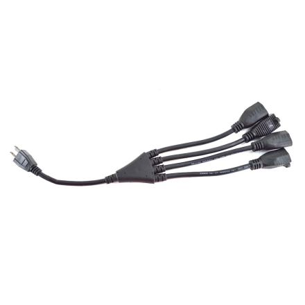 Superior Electric SE1542 1-to-4 Power Cord Splitter Cable - 18 Inches - Black